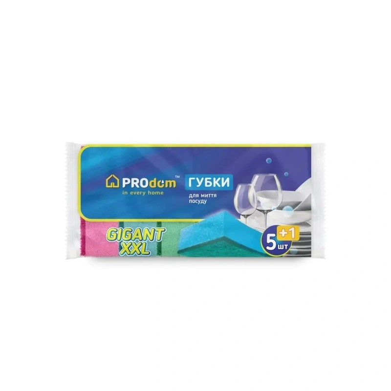 Губка кухонна 5+1 шт" Гігант XXL " PRODOM